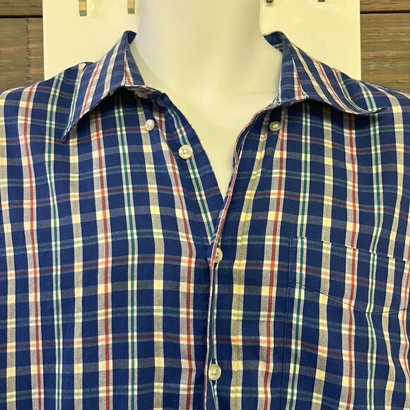 Cutter & Buck Men’s Cotton Button Down Short Sleeve Plaid Shirt with Collar- XL - Picture 5 of 13